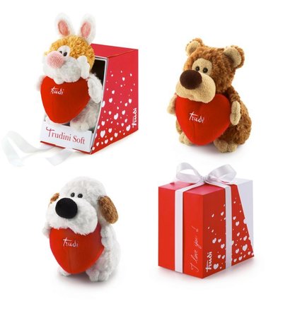 Süßer Hund, Bär und Hase mit Herz in der Geschenkbox.\\n\\n17.03.2012 12:10
